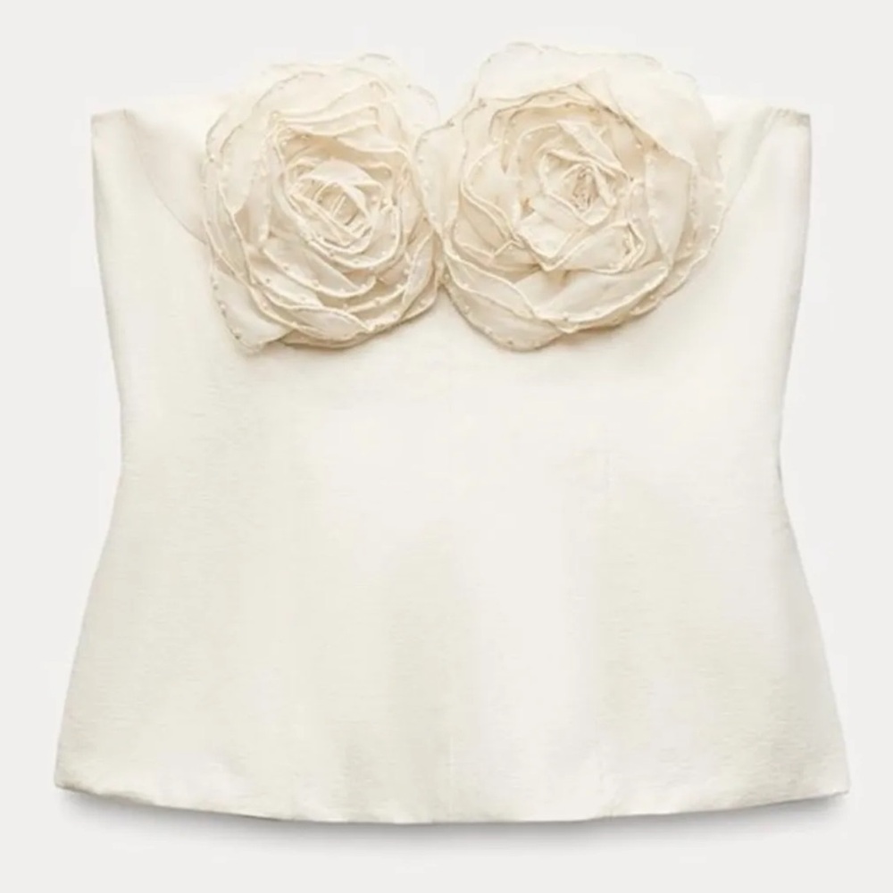 Zara Strapless Rose Top